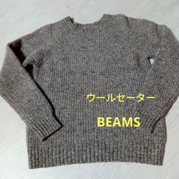BEAMS 빔즈 울 스웨터 트위드 스웨터
