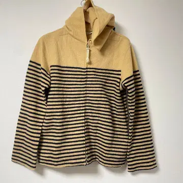 45rpm 니트 후드티 울 보더 45R 집업