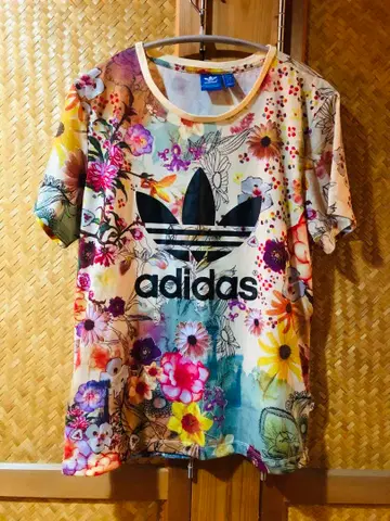 adidas, 꽃무늬, T셔츠, L