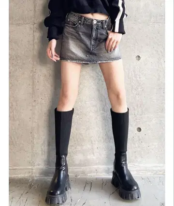 제이다 Vintage 데님 스커트 라이크 숏팬츠