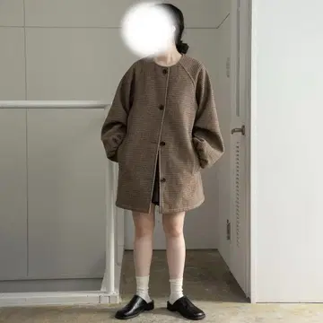lawgy / raglan sleeve check midi outer