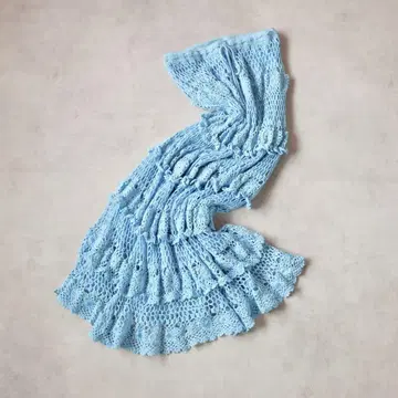 Vintage Sky Blue Crochet Skirt