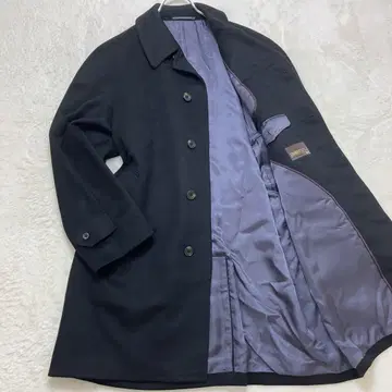 새상품급 GRANDLY 캐시미어 100% L 블랙 스텐카라 코트