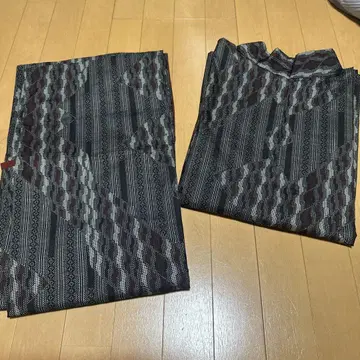 츠무기 기모노와 겉옷 세트