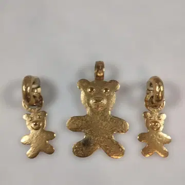 b28 새상품급 아가타 골든 베어 곰 베어 목걸이 귀찌