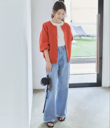 titivate 오렌지 앞뒤 2way 가디건 S 사이즈