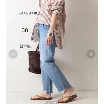 FRAMeWORK 밑단 슬릿 크롭 데님 팬츠 38