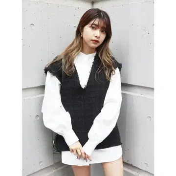 MURUA 무루아 루즈 베스트 셔츠 원피스
