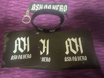 ASHDA HERO 고무 밴드, 블루 록 키링, 스티커