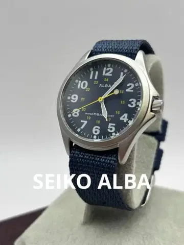 [ 새 배터리 ] SEIKO ALBA 밀리터리 5BAR 데드스탁