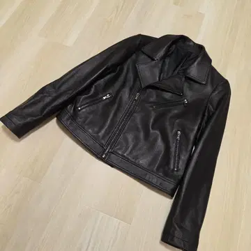 천연 가죽 블랙 라이더 자켓