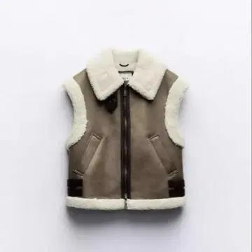 ZARA 자라 무스탕 집업 베스트 XS 사이즈