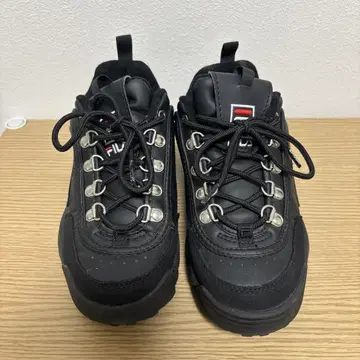 EMODAxFILA 메탈 레이스업 스니커즈 블랙