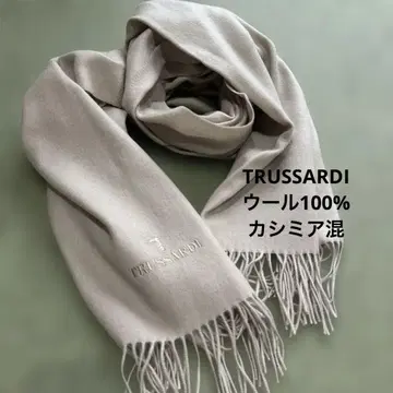 TRUSSARDI 트루사르디 울 캐시미어 혼방 베이지 대형 머플러