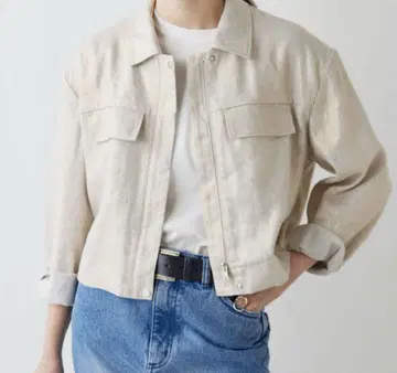 새상품급 개럴개런트 박 프린트 블루종 자켓