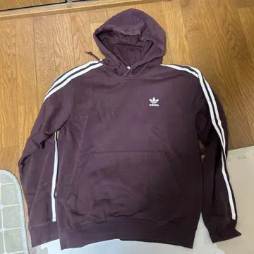 adidas 브라운 후드 부착 후드티