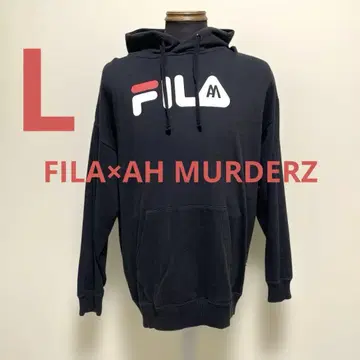 FILA x AH MURDERZ 블랙 로고 후드티