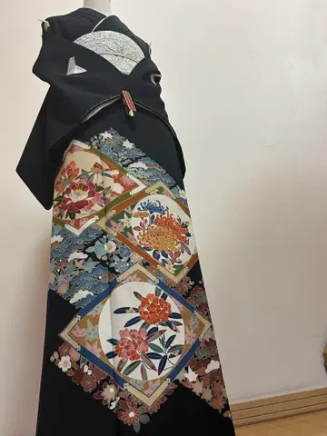 블랙 전신 기모노 작가 미사용