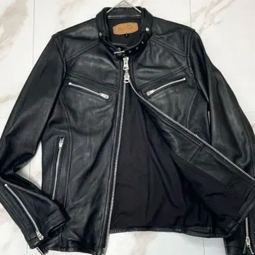 [ 새상품급 ] 잭 로즈 라이더 자켓 램 가죽 싱글 블랙 3