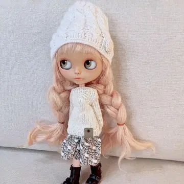 브라이스 아웃핏 니트 스웨터 가죽 택 포함 Blythe outfit