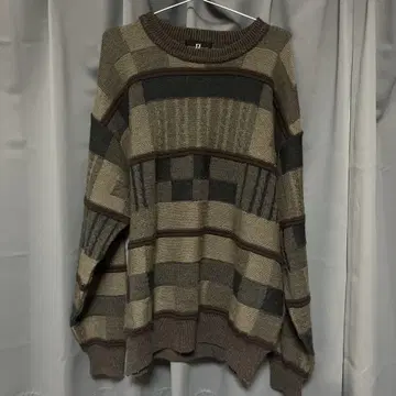 남성용 니트 브라운 XL