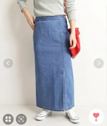 SLOBE IENA 데님 롱 스커트