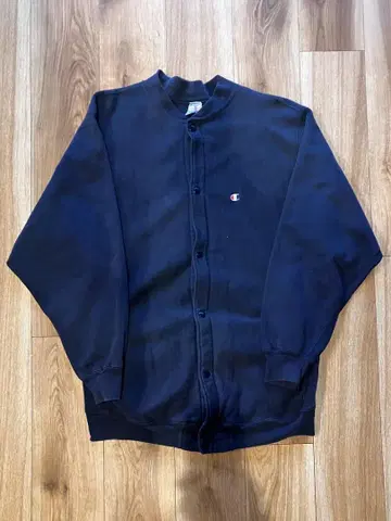 90s Champion USA제 네이비 리버스 위브 가디건 XL
