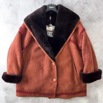 새상품 이탈리아제 STRAN IDEA 리얼 무스탕 자켓 코트 M