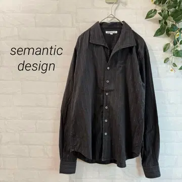 [ semantic design ] 스트라이프 긴팔 셔츠 블랙 M