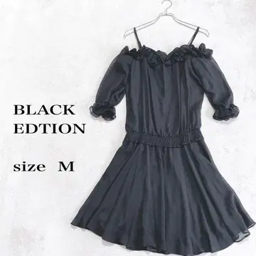 BLACK EDITION 오프숄더 블랙 원피스 M사이즈 소매 비침