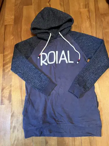 로얄 roial 네이비/그레이 후드티 S