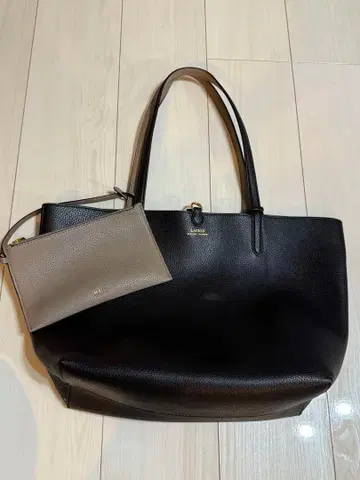 랄프 로렌 가죽 토트백 파우치 포함