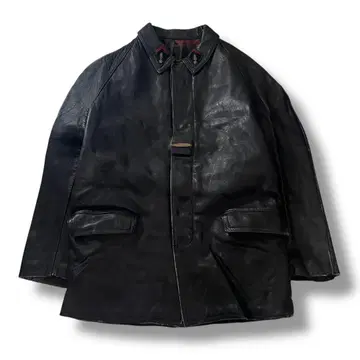 50s 프렌치 파이어맨 자켓 가죽 코트 코르뷔지에 빈티지