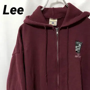 N-5840 Lee 미국 빈티지 의류 기업 로고 자수 후드 맨투맨 XL
