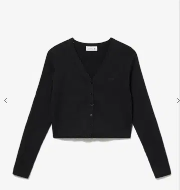 LACOSTE 쿨맥스 리브 니트 가디건 블랙