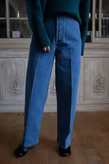 Cristaseya BLEACHED PLEATED TROUSERS 데님