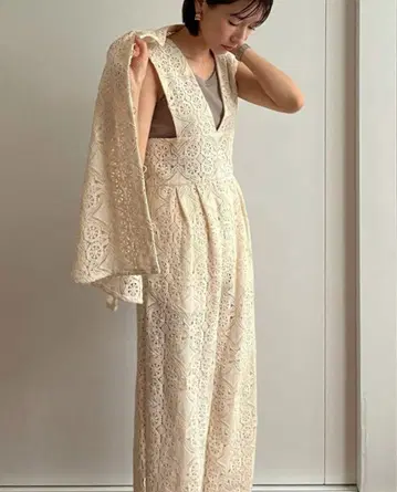 CLANE CHEMICAL LACE SALOPETTE PANTS