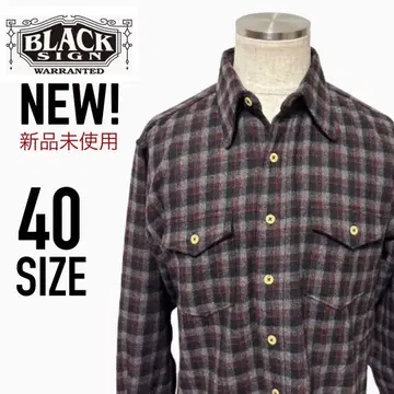 [ 미사용 샘플 ] 블랙사인 울 체크 플란넬 셔츠 블랙 계열