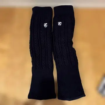 네이비 케이블 짜임 레그 워머