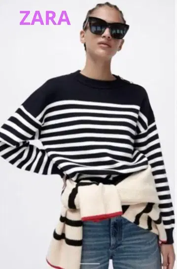 ZARA 보더 니트 니트 마린 니트 M 사이즈