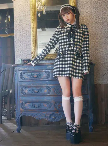 Ank Rouge 체크 무늬 셋업