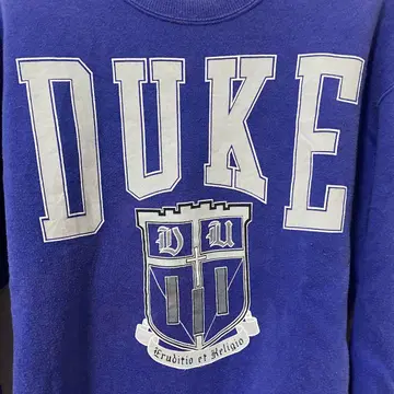 DUKE 프린트 맨투맨 파랑