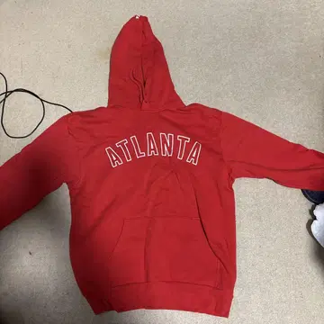 ATLANTA 프린트 레드 후드티 M 사이즈