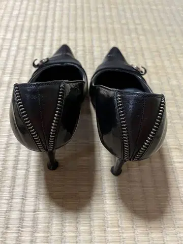블랙 가죽 하이힐 스틸레토 23cm