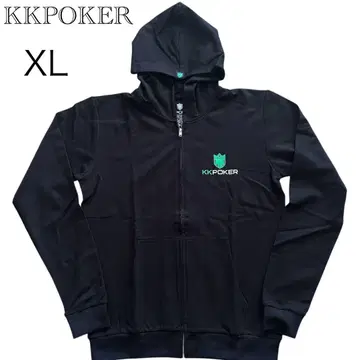 KKPOKER 블랙 풀 집업 후디 XL