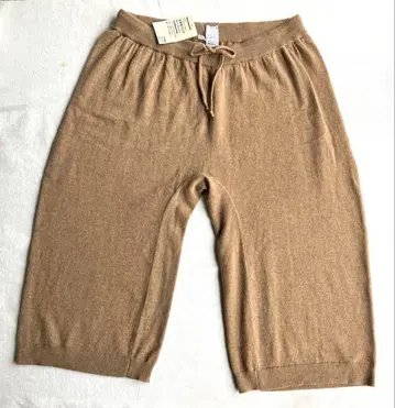 MUJI 낙타 7부 기장 팬츠 남녀 공용 카멜 100%