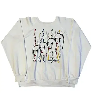 80~90's print sweat 구제 의류 VINTAGE 래글런