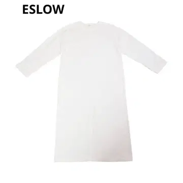 273 ESLOW 에스로우 오버 사이즈 롱 원피스 화이트