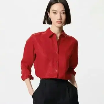 유니클로 이번 시즌 프리미엄 린넨 셔츠 3XL Red