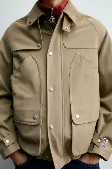CHAMPION ZARA 패치 포켓 트렌치코트